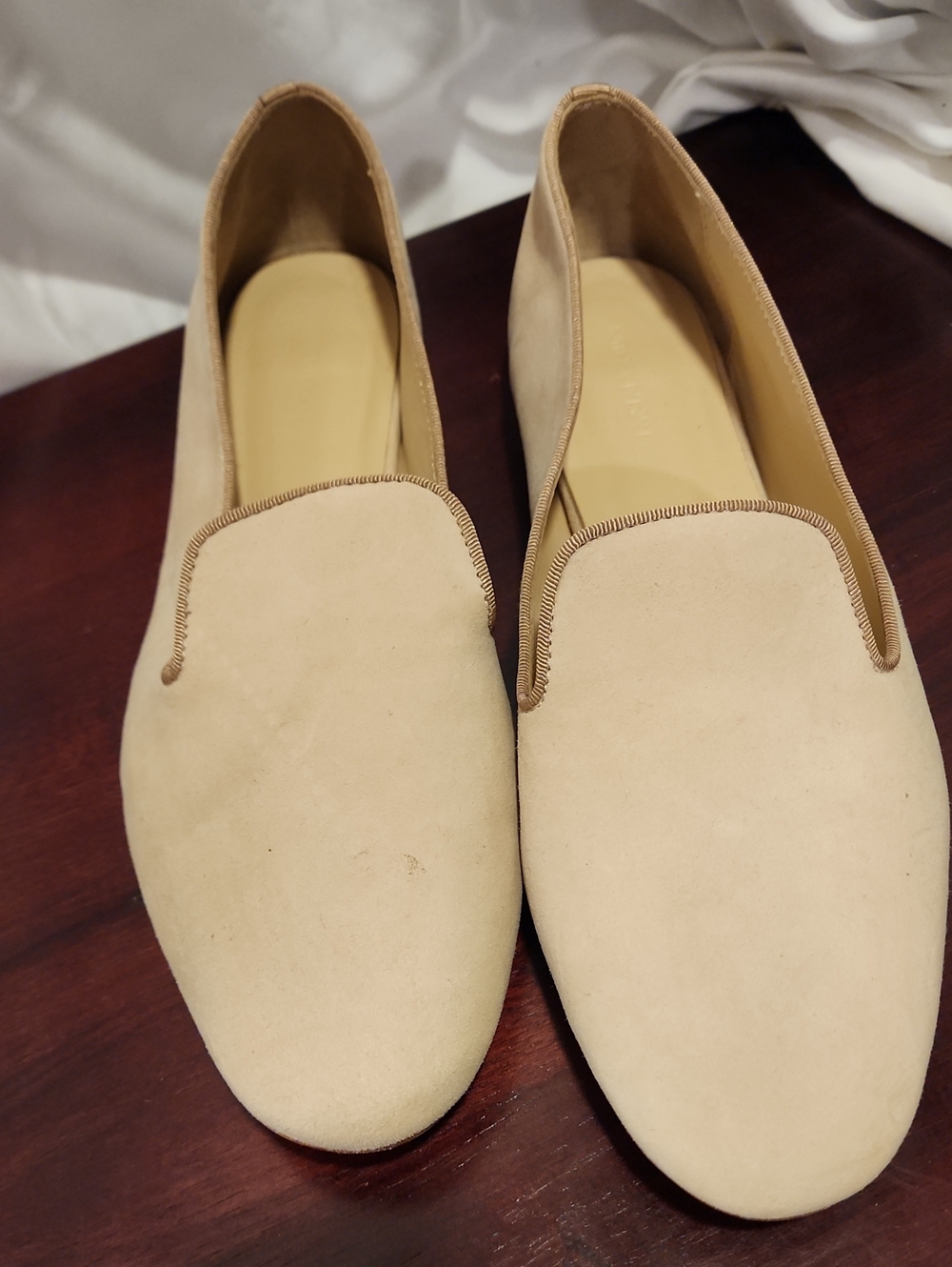 J Mcglaughlin Sloane Beige Suede Slip-On Loafers for Women Size 10